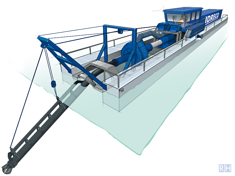 technische illustratie Idreco zandzuiger